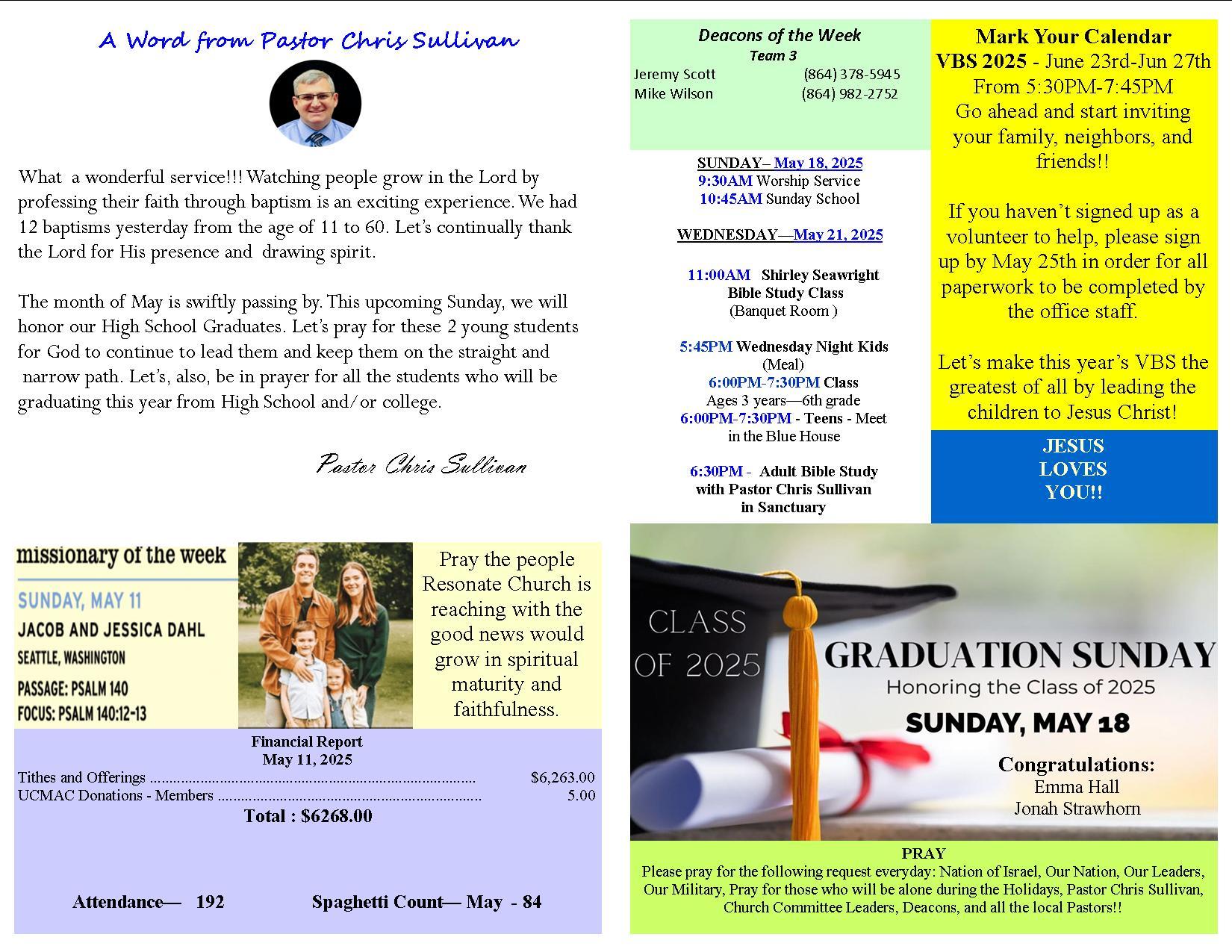 05-18-2025 Newsletter